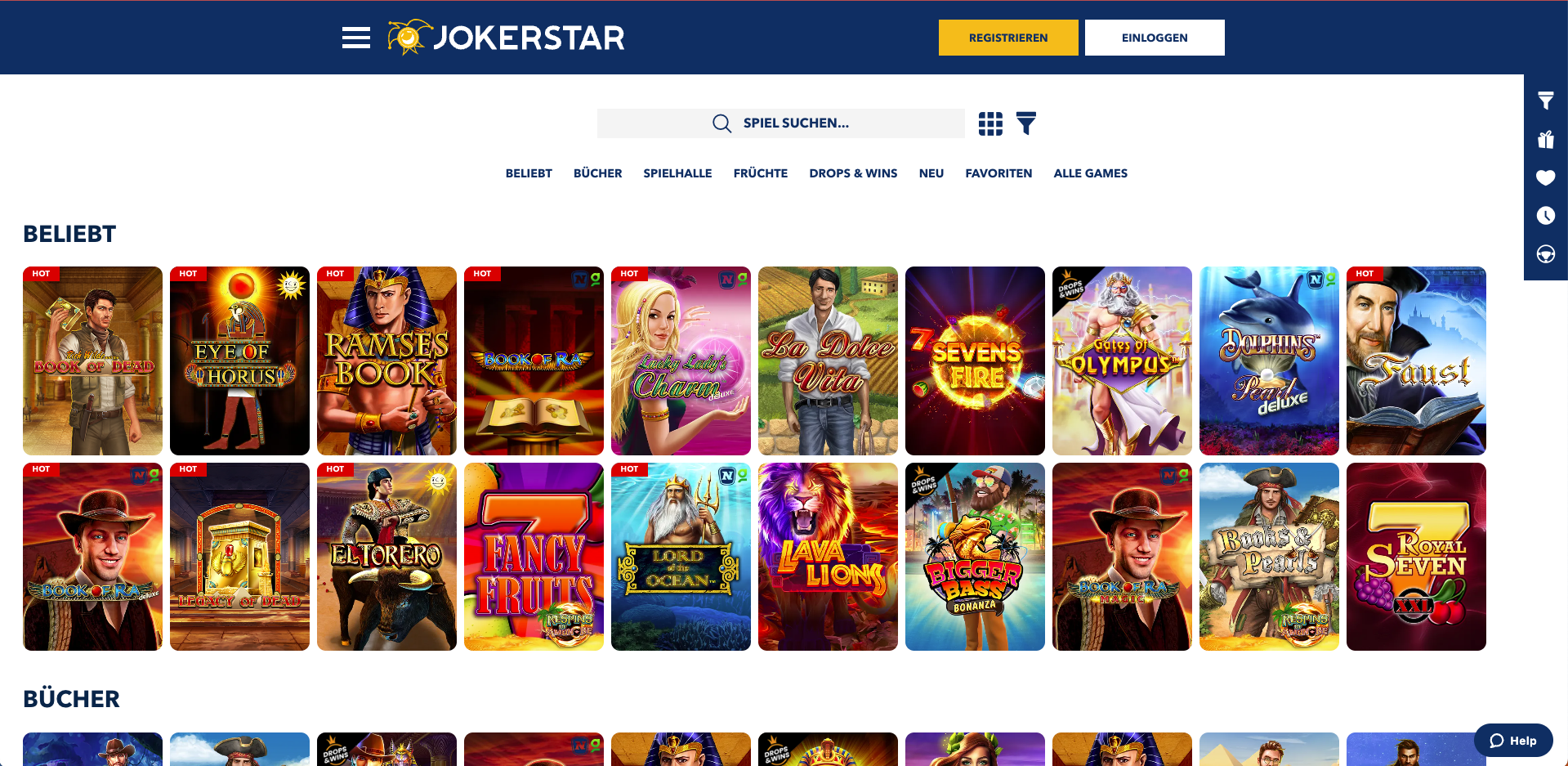 Jokerstar Casino Desktop Slots
