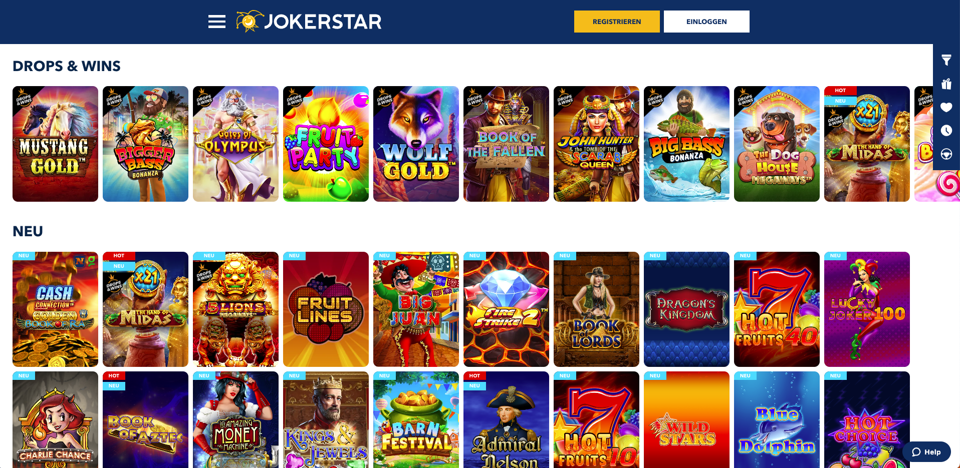 Jokerstar Casino Desktop Slots