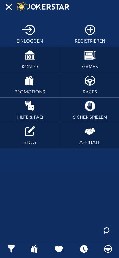 Jokerstar Casino Mobile Hilfe Navigation